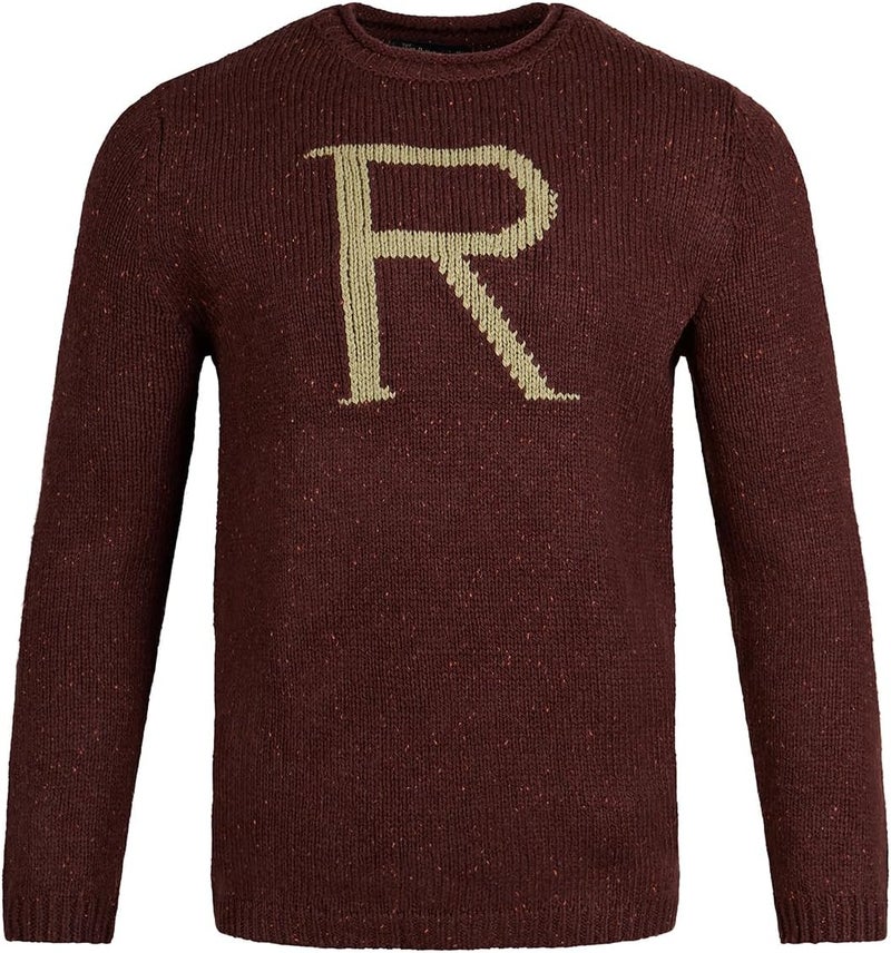 Harry Potter Ron Weasley ‘R’ Sweater - Adult Replica Knit Jumper - Burgundy - Costume & Collectible Gift - Image 1
